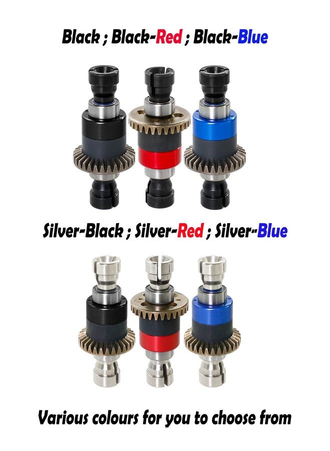 ترس تفاضلي مُجمّع 30T 0.8Mod لسيارات السباق ARRMA 1/18 Granite GROM، وTyphon GROM، و1/14 Mojave GROM، و1/12 Losi AWD RC Racecar، ترس تفاضلي معدني مُطوّر عالمي أمامي وخلفي للسيارات التي تعمل بالتحكم عن بعد، قطعتان (أسود/أسود) - Image 5